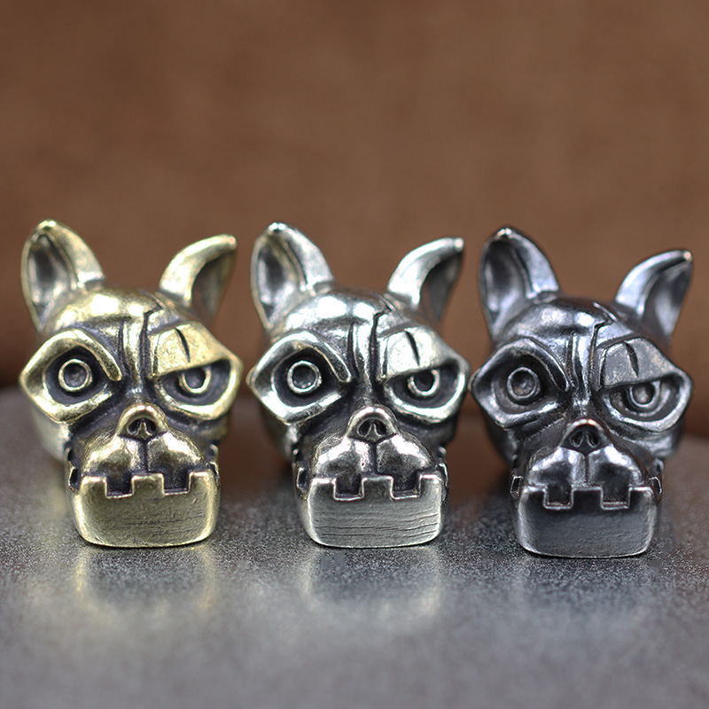 Bulldog Head Brass Knife Bead  - Edc Carry Knife ulasan dan harga