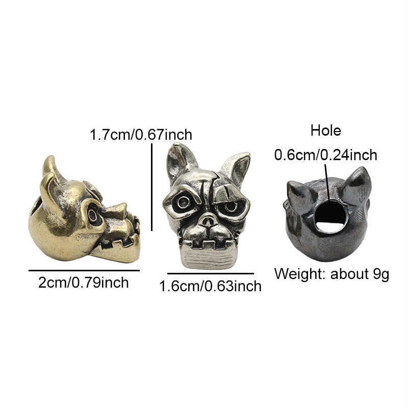 Bulldog Head Brass Knife Bead  - Edc Carry Knife ulasan dan harga