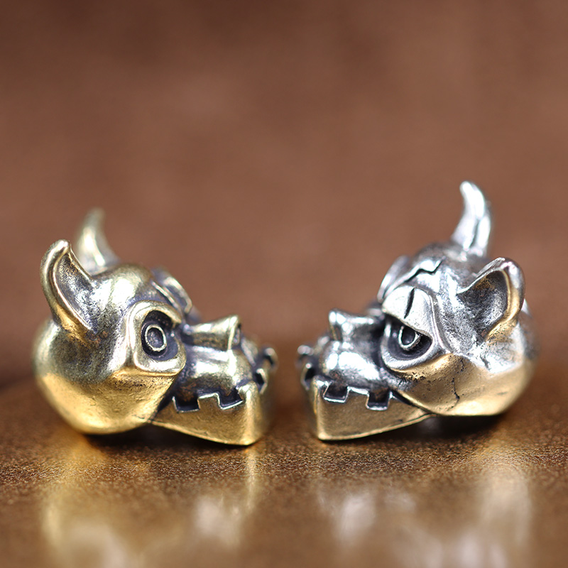 Bulldog Head Brass Knife Bead  - Edc Carry Knife ulasan dan harga